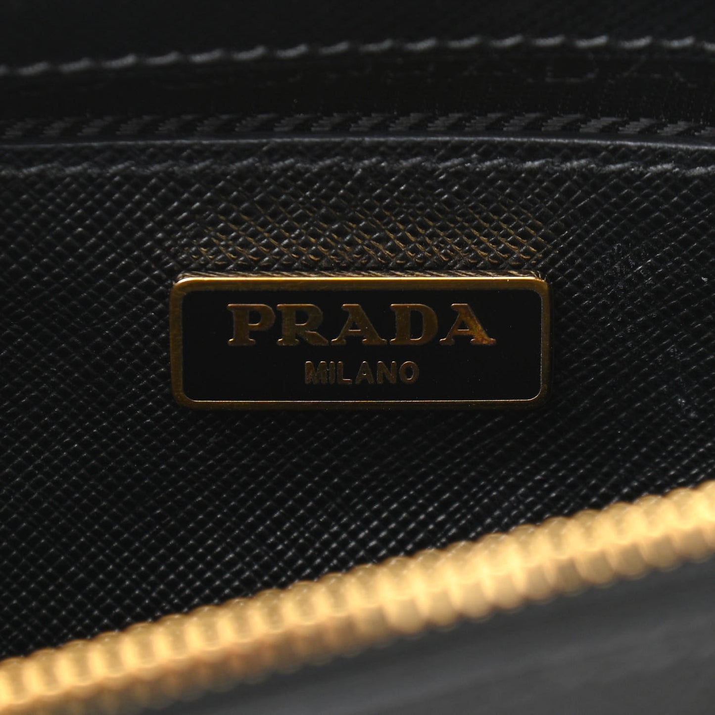 Saffiano Lux Mini Galleria Double Zip Tote Black