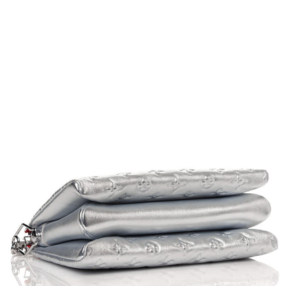 Louis Vuitton Metallic Lambskin Embossed Monogram Coussin PM Silver 4 of 12