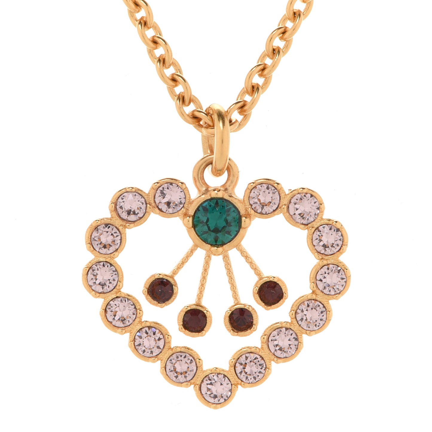 Crystal Heart Necklace Gold