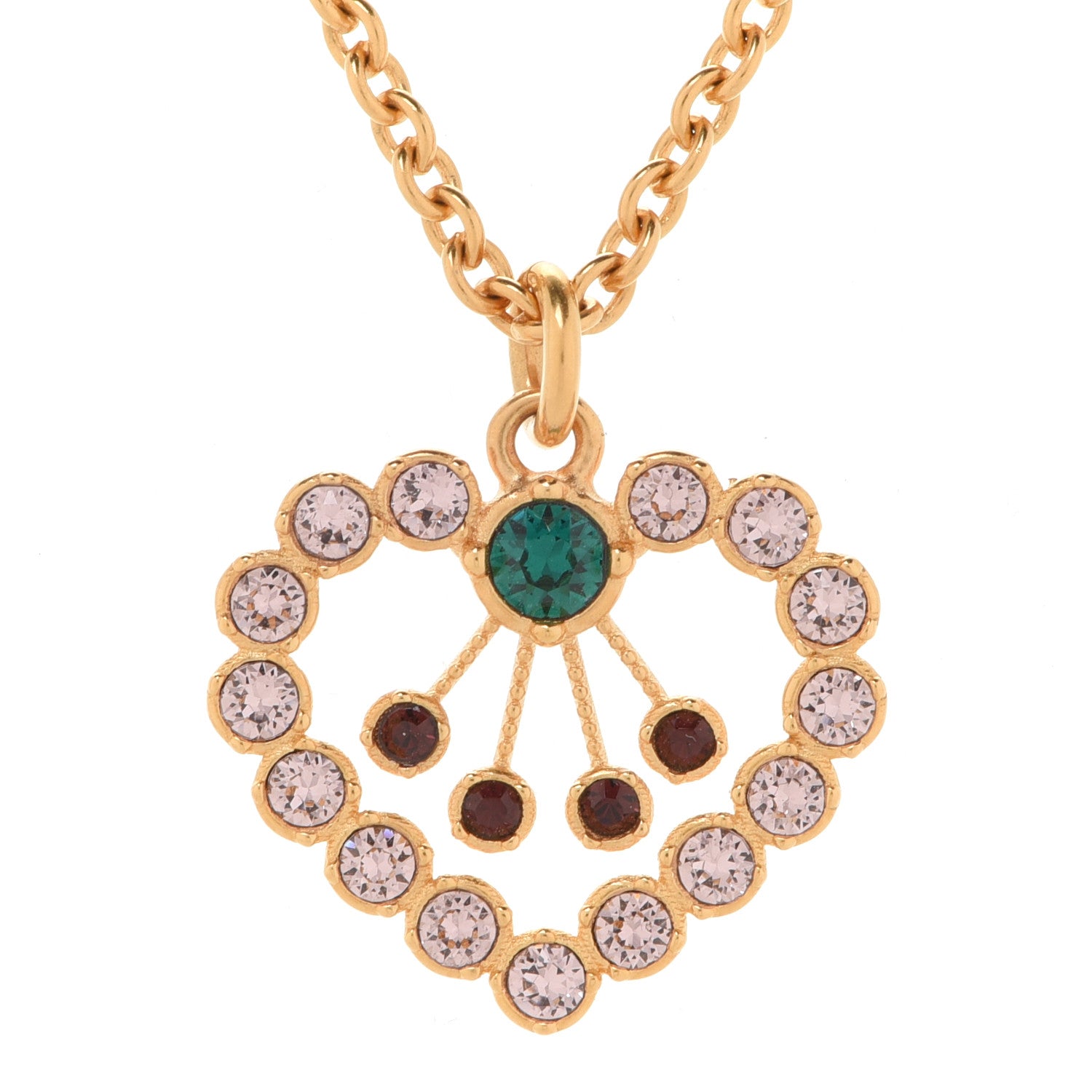 Christian Dior Crystal Heart Necklace Gold 4 of 6