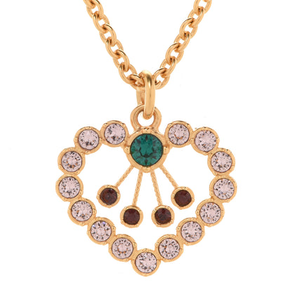 Christian Dior Crystal Heart Necklace Gold 4 of 6