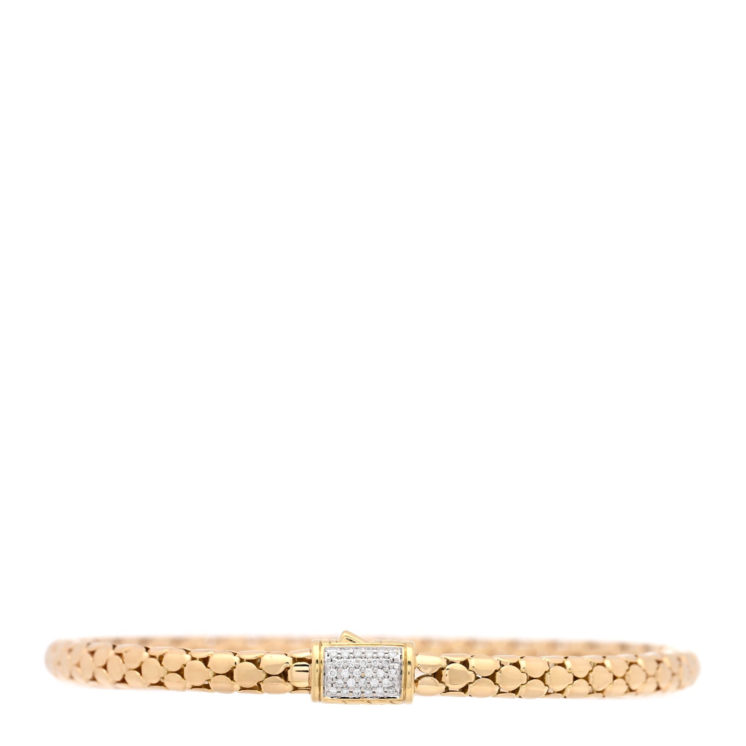 John Hardy 18K Yellow Gold Diamond 4.5mm Dot Pave Bracelet 2 of 3