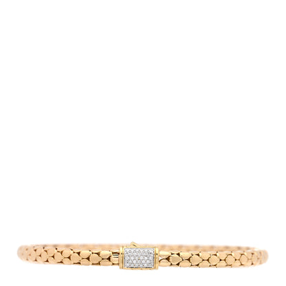 John Hardy 18K Yellow Gold Diamond 4.5mm Dot Pave Bracelet 2 of 3