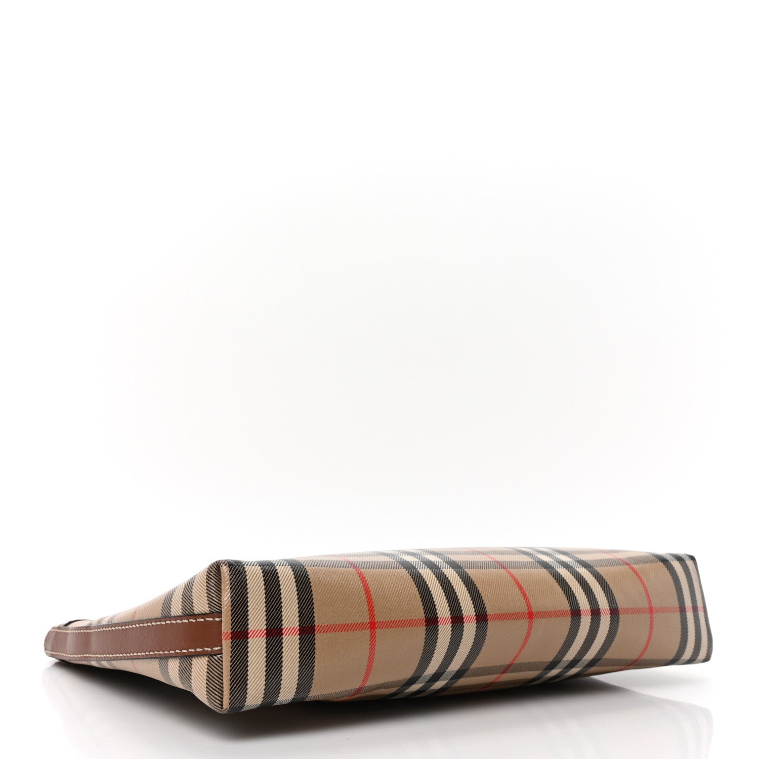Burberry Vintage Check Gabardine Clutch Archive Beige Tan 3 of 8