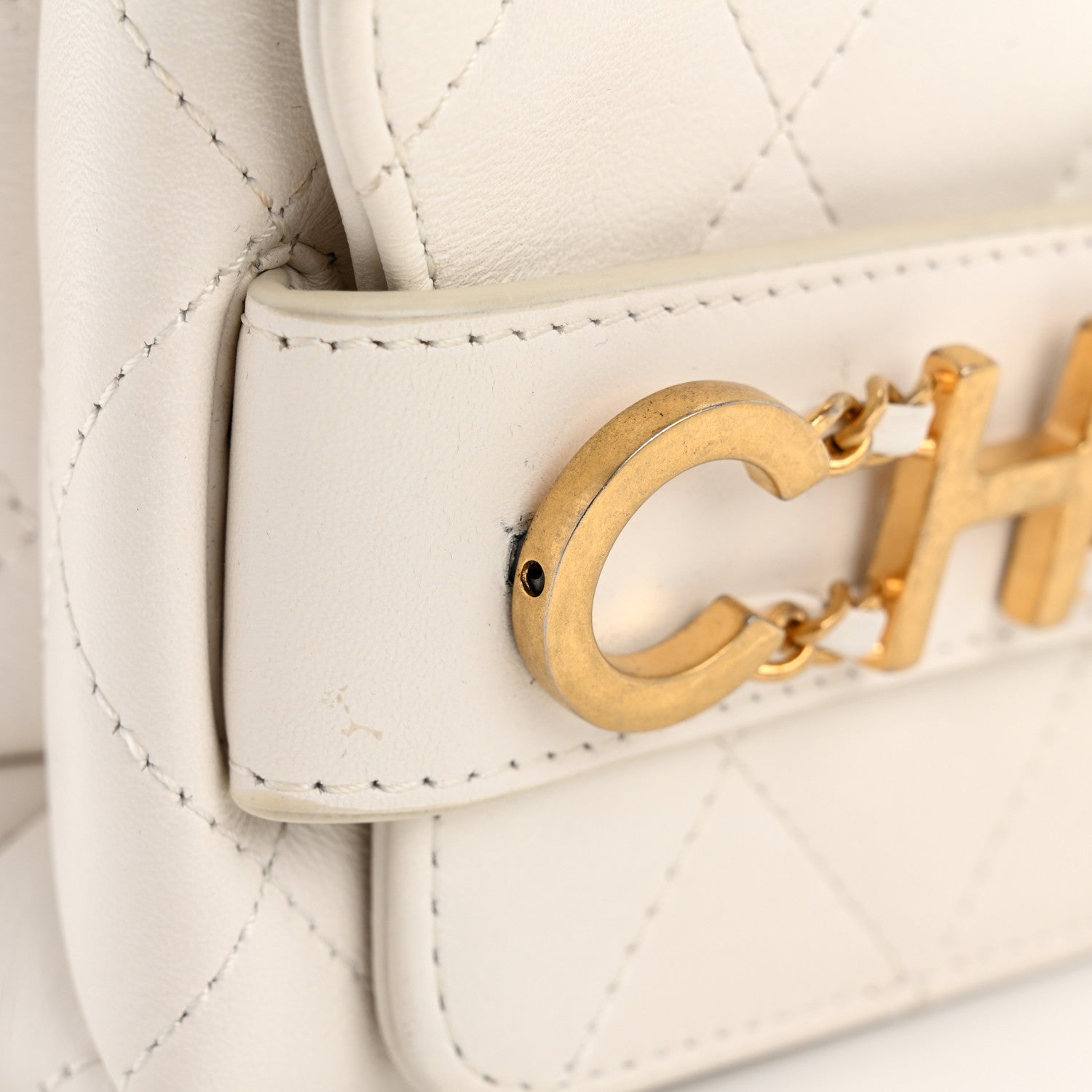Chanel Calfskin Quilted Small Enchained Flap White 11 of 12