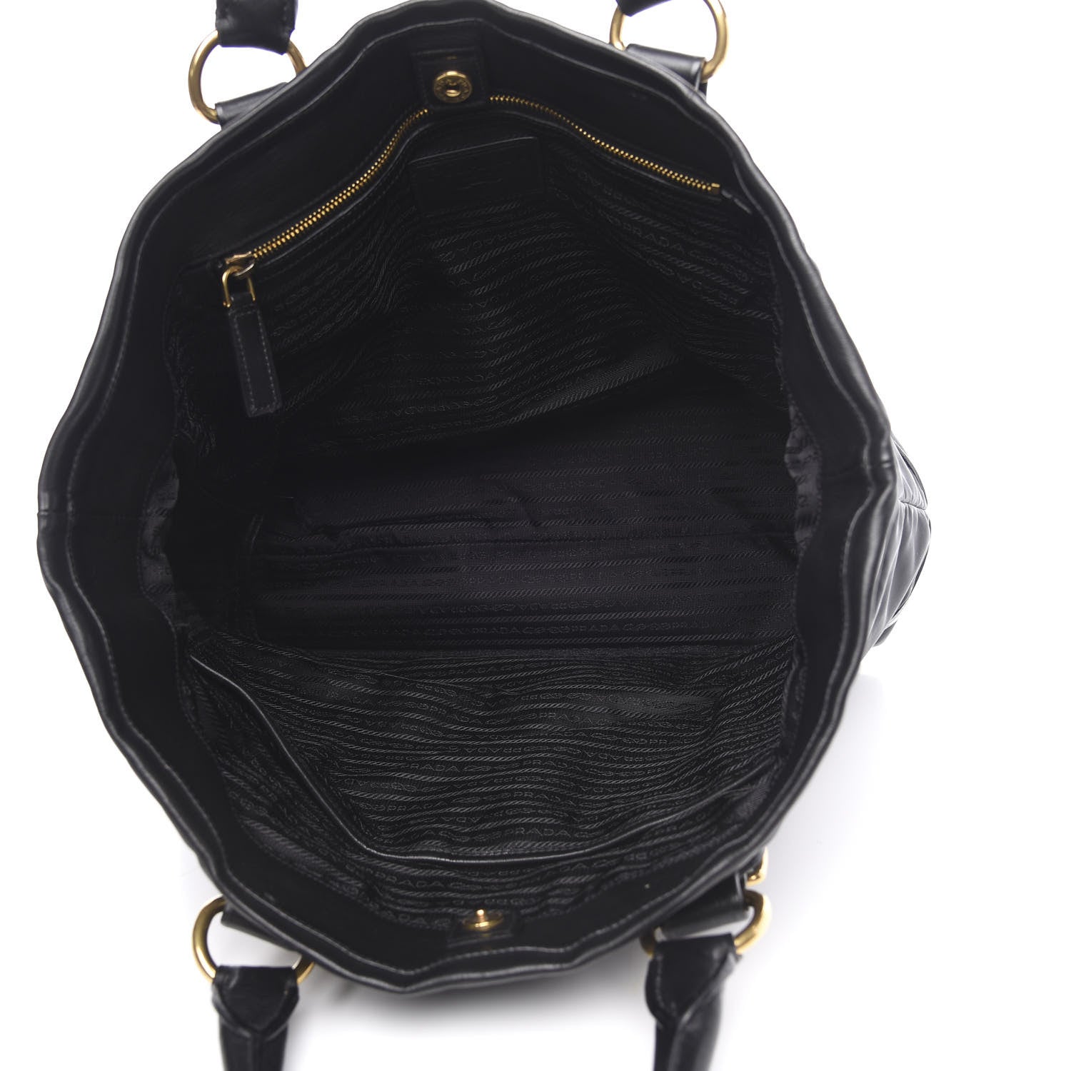 Prada Tessuto Nylon Soft Calf Tote Black 5 of 13