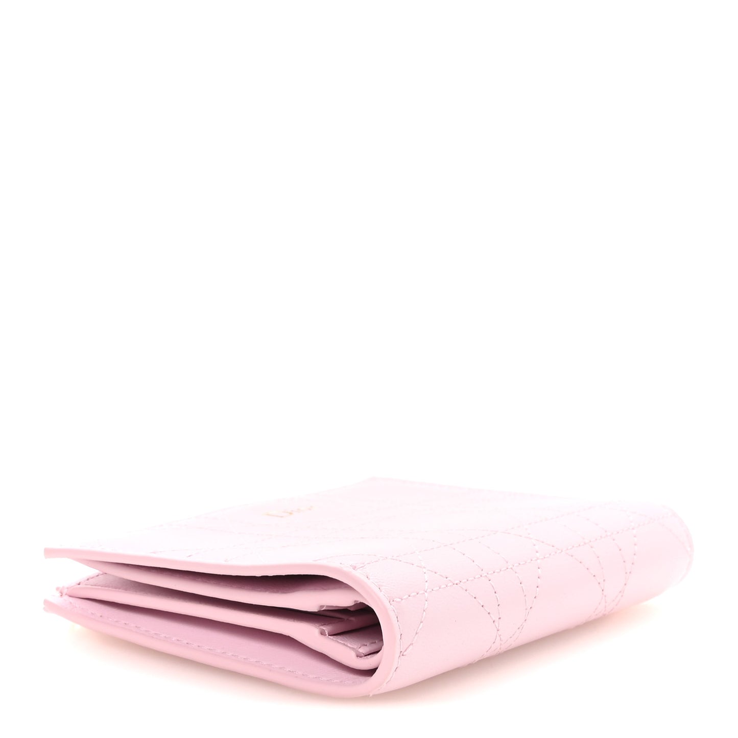 Lambskin Cannage Trianon Dahlia Wallet Rose Songe