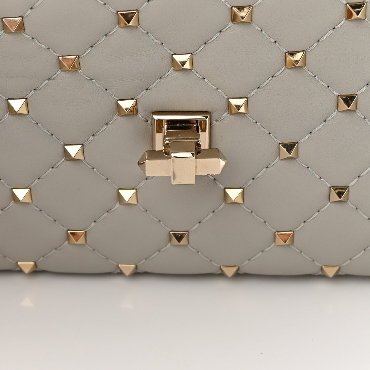 Nappa Rockstud Spike Wallet On Chain Opal Grey