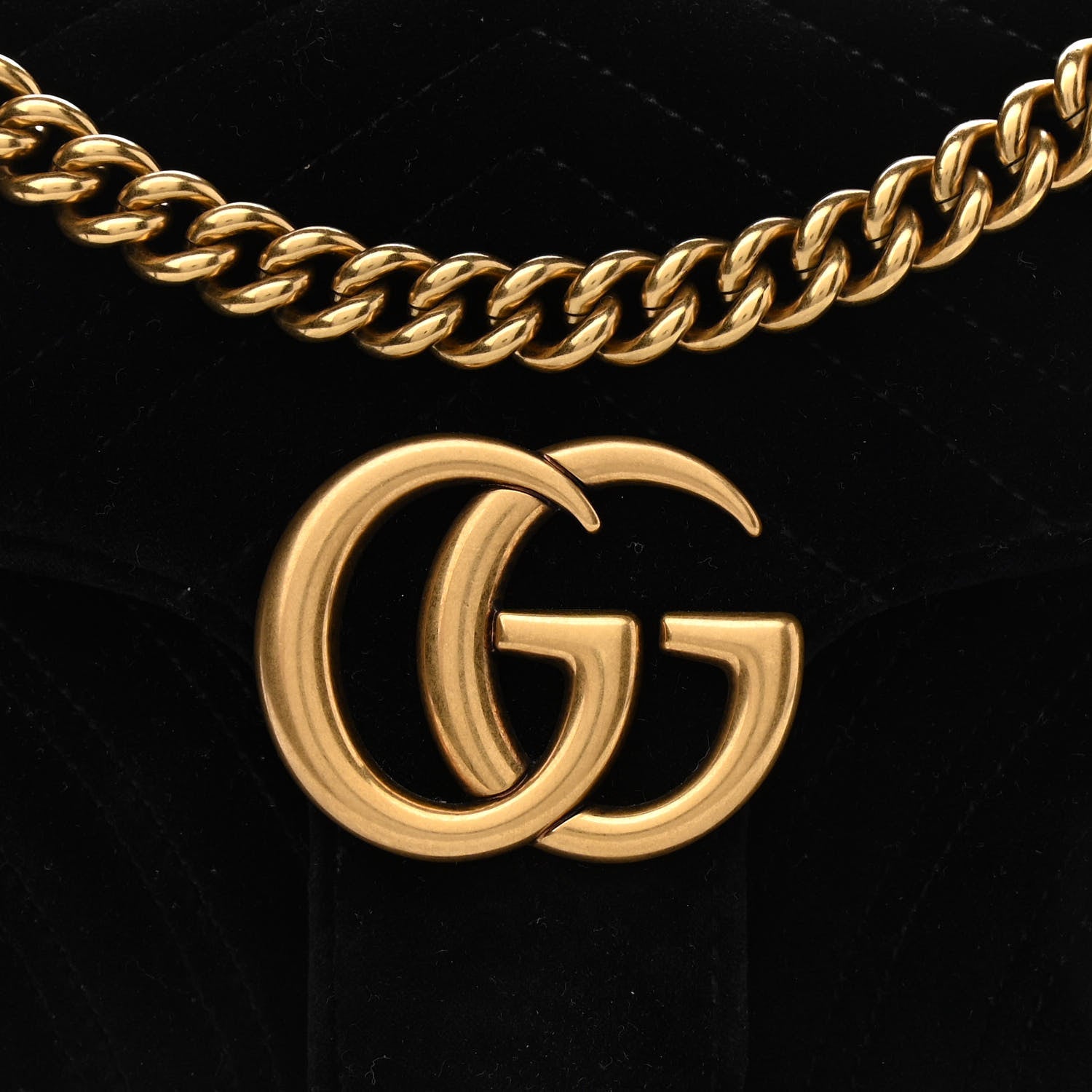 Gucci Velvet Matelasse Small GG Marmont Shoulder Bag Black 8 of 11