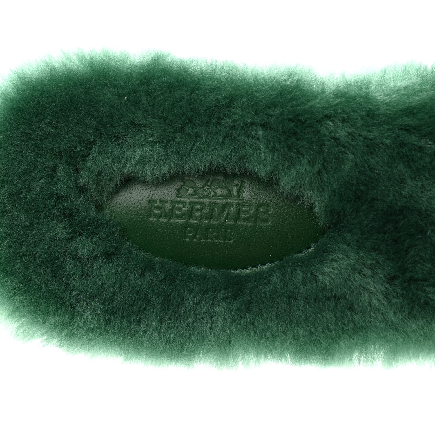 Hermes Woolskin Oran Sandals 38 Vert Anglais 7 of 8
