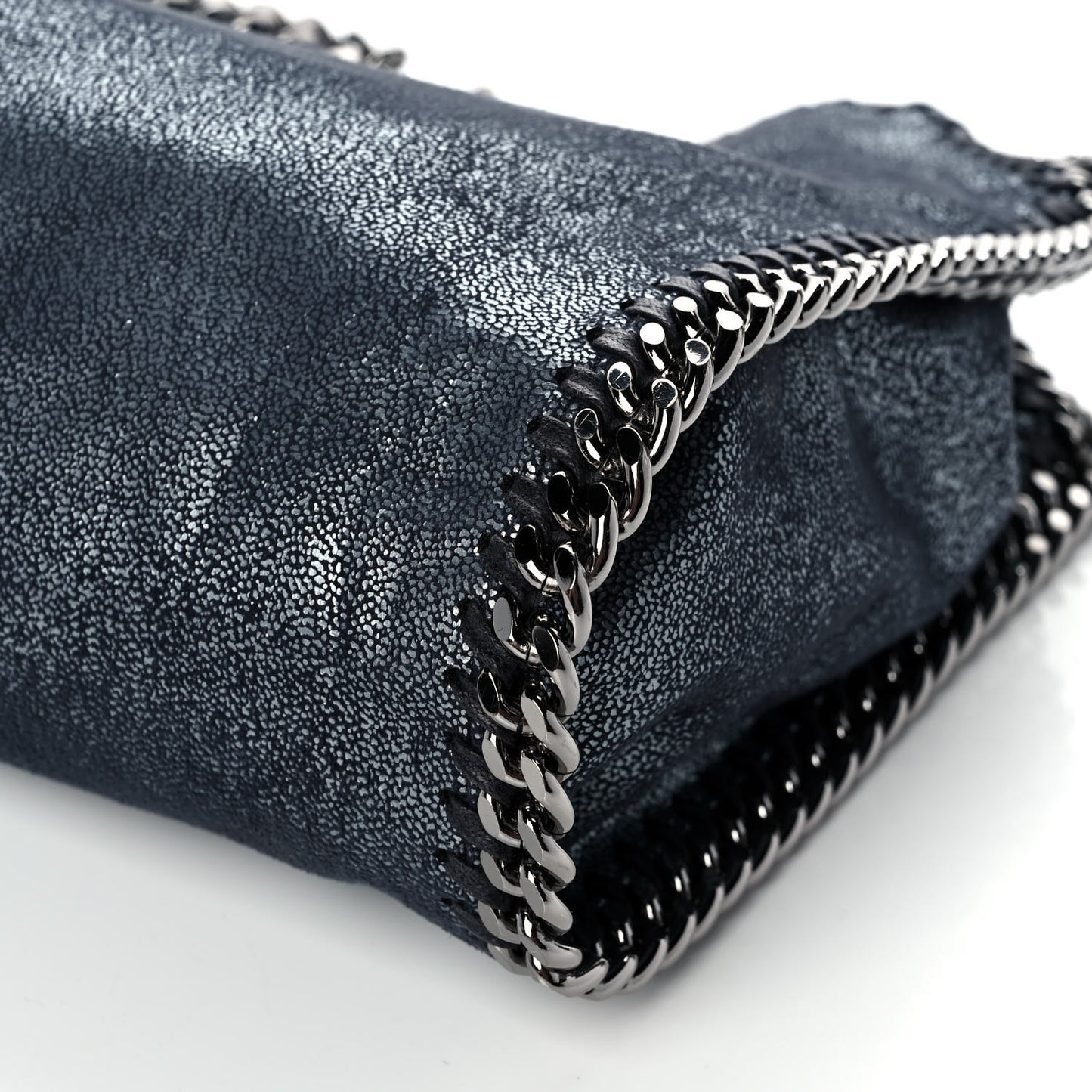Chamois Shiny Dotted Mini Falabella Crossbody Navy