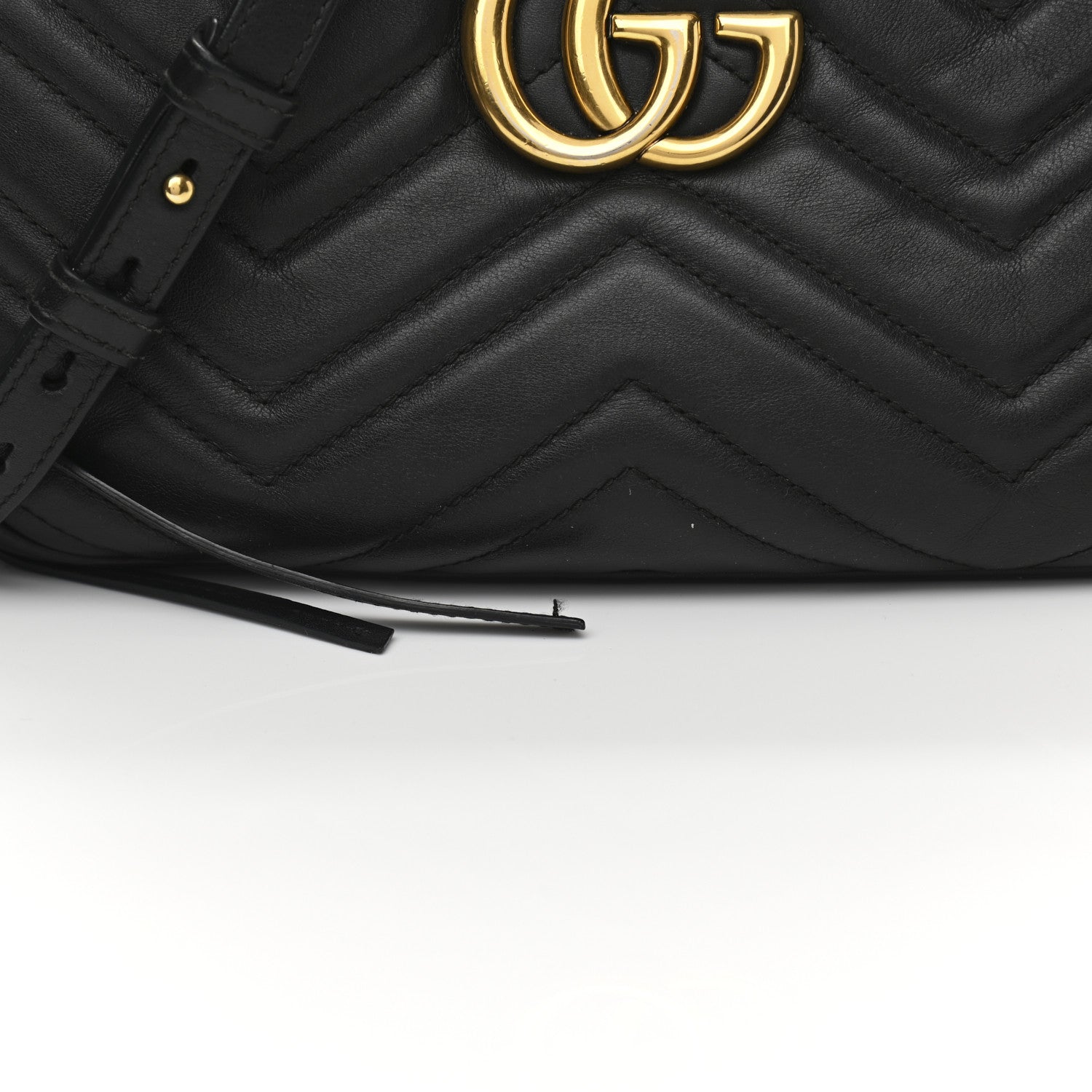 Gucci Calfskin Matelasse Small GG Marmont Chain Shoulder Bag Black 15 of 15