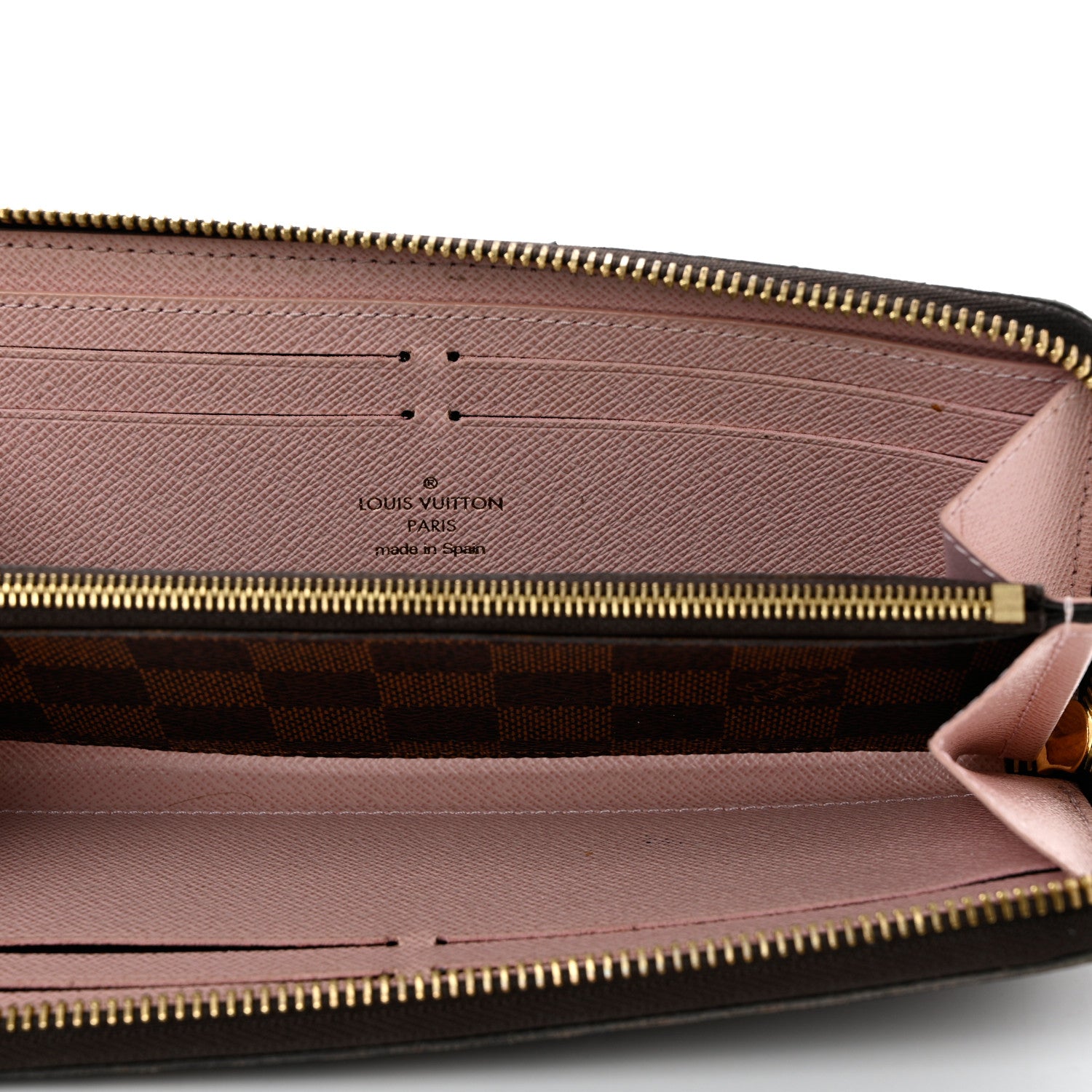 Louis Vuitton Damier Ebene Clemence Wallet Rose Ballerine 5 of 7