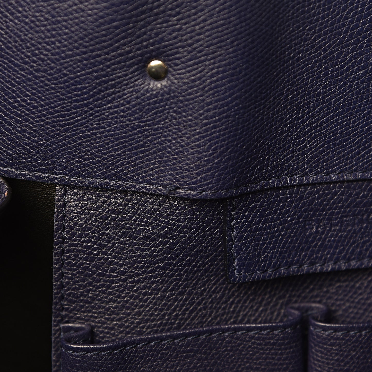 Calfskin Papier A4 Zip Around Plate Tote Bleu Indigo