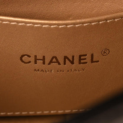 Chanel Shiny Lambskin Quilted Mini Pearl Logo Flap Black 5 of 10