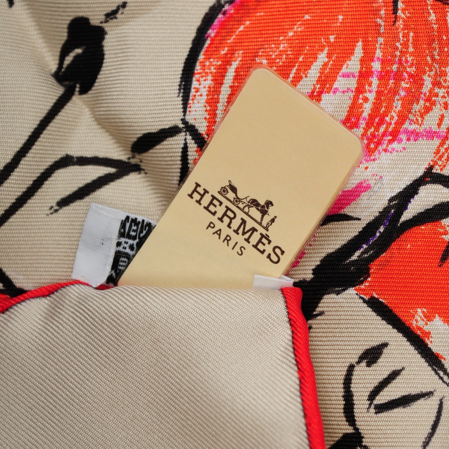 Silk Paddock Scarf 90 Mastic Violet Orange