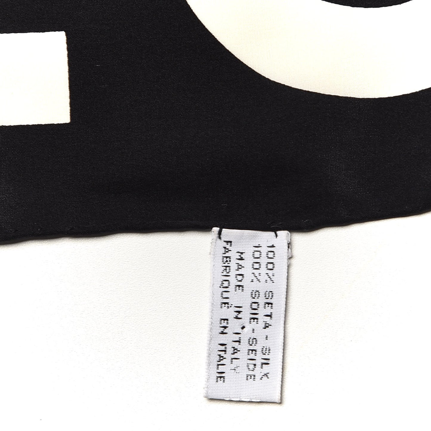 Silk Scarf CC Logo White Black