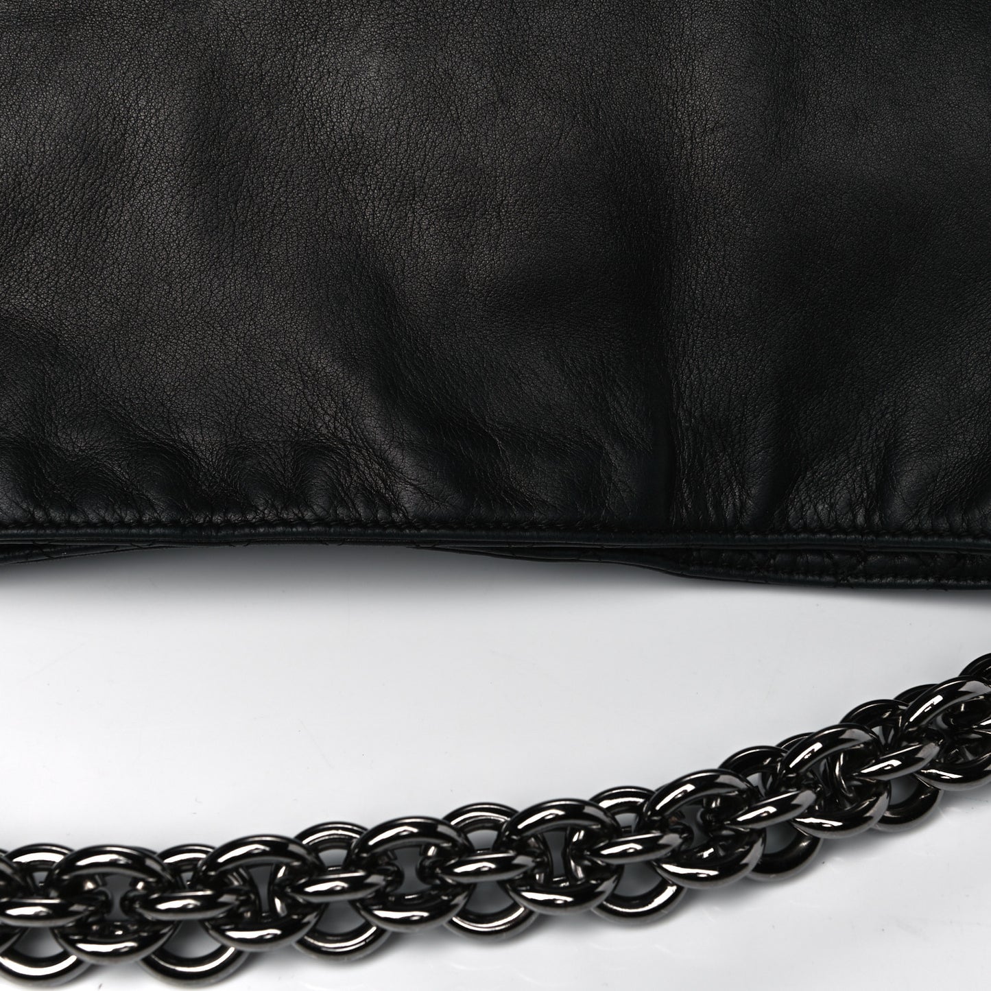 Lambskin Large Soft and Chain Hobo Black