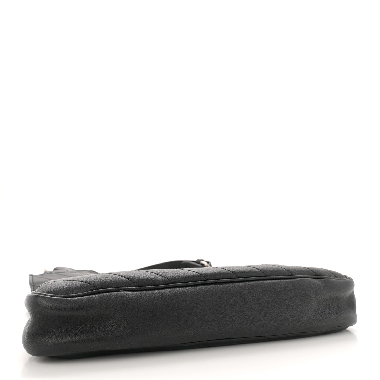 Sakai Be Green Calfskin Diagonal Stitched Small Blondie Tote Black