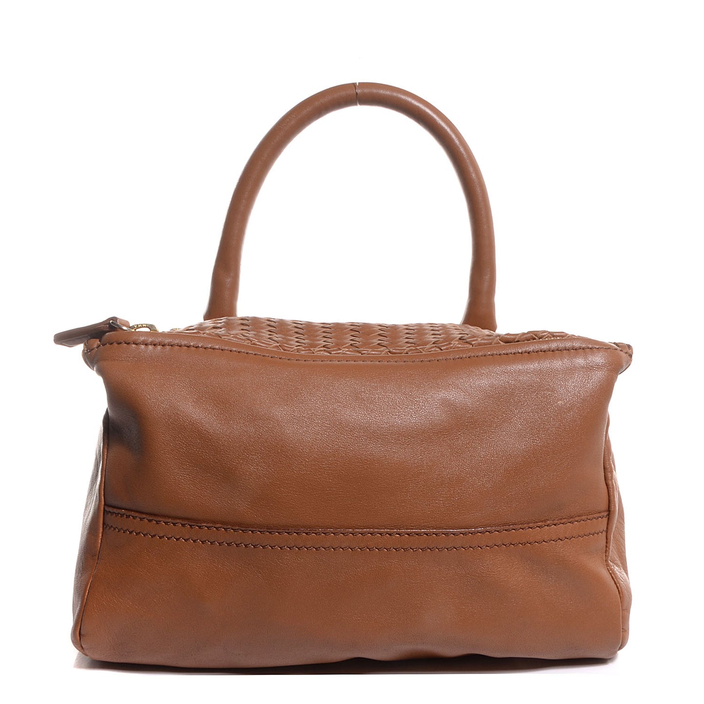 Lambskin Small Woven Pandora Tan