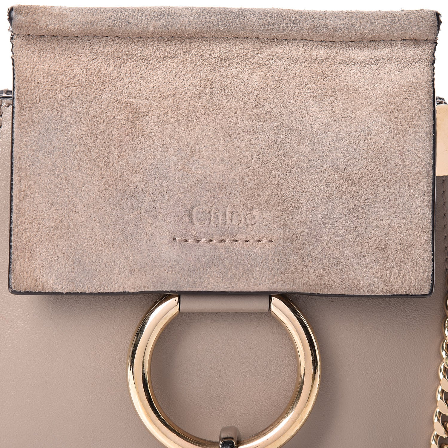 Chloe Suede Calfskin Mini Faye Bracelet Bag Motty Grey 12 of 17