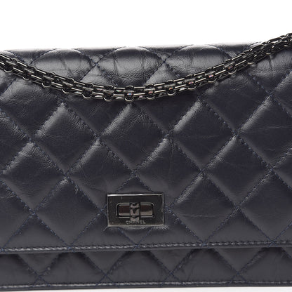 Chanel Aged Calfskin Quilted Reissue Wallet On Chain WOC Navy 11 of 11