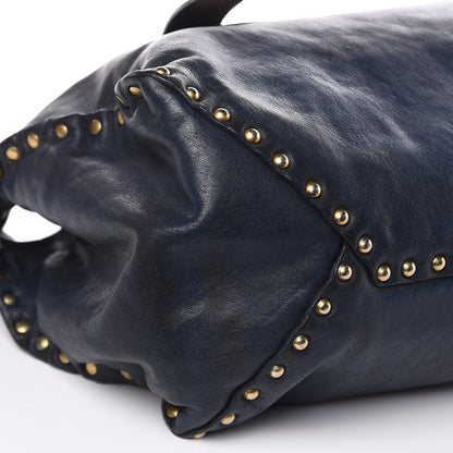 Prada Nappa Studded Aviator Shopping Tote Blue 10 of 19