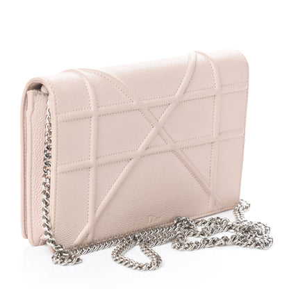 Christian Dior Grained Calfskin Diorama Wallet on Chain Pouch Nude 3 of 9