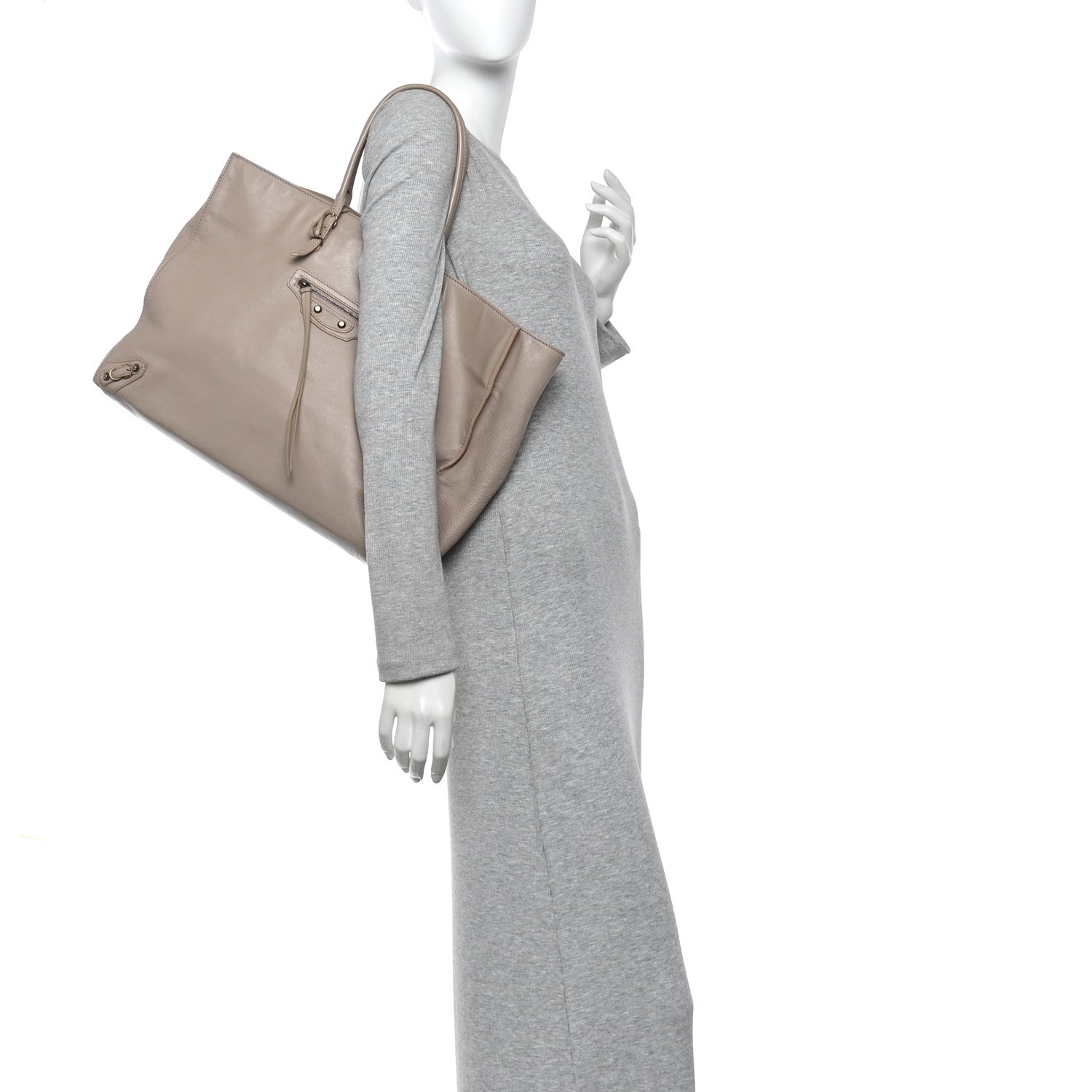 Balenciaga Veau Papier A4 Zip Around Tote Beige Praline 1870589 Balenciaga Veau Papier A4 Zip Around Tote Beige Praline 1870589