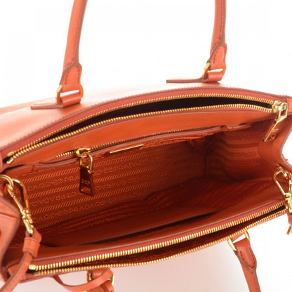 Prada Saffiano Small Galleria Double Zip Tote Papaya 5 of 8