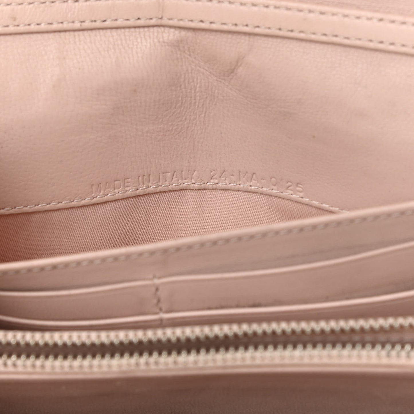 Grained Calfskin Diorama Wallet on Chain Pouch Nude