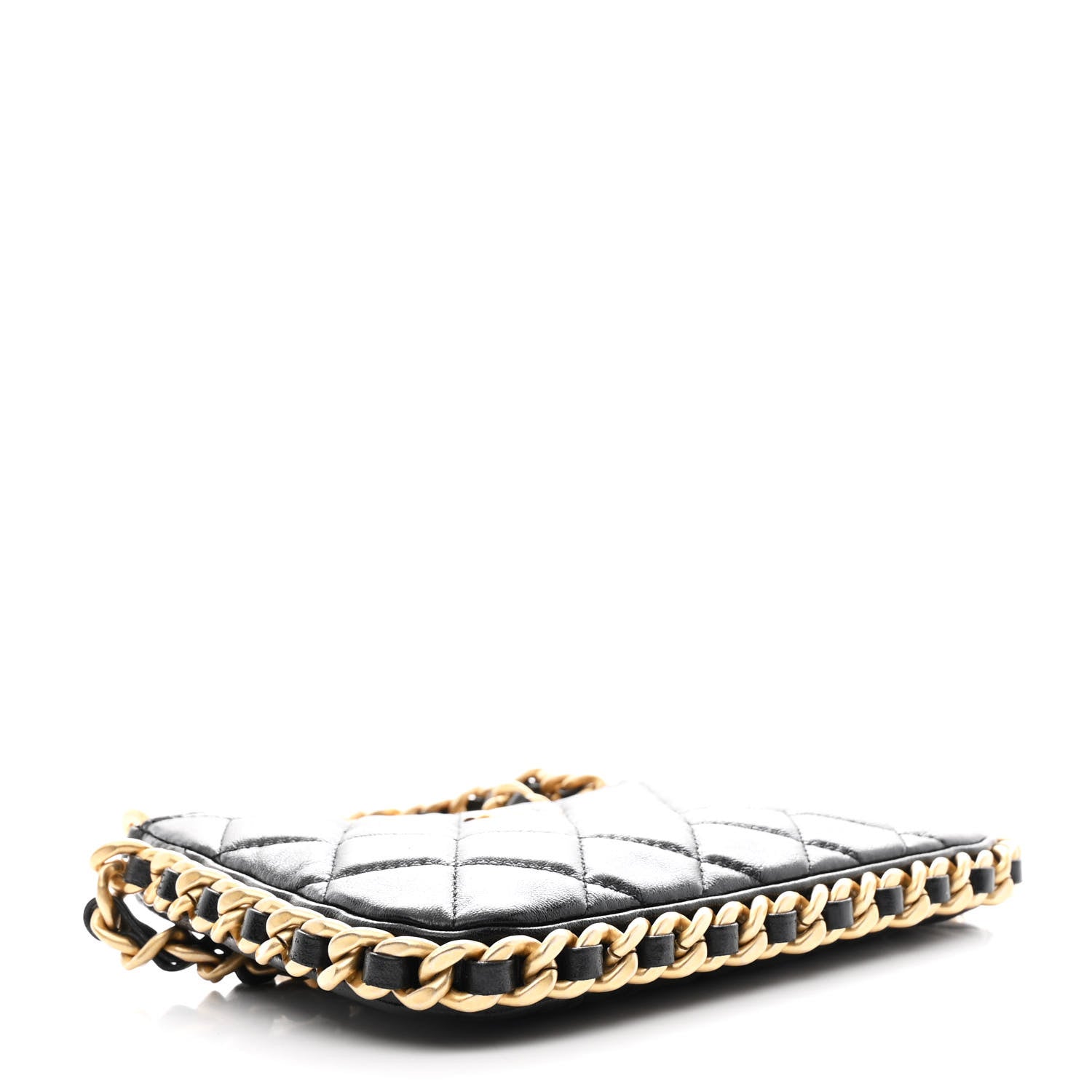 Chanel Lambskin Quilted Chain Around Top Handle Mini Bag Black 4 of 10
