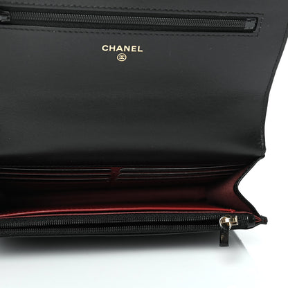 Chanel Calfskin Quilted Perfect Fit Wallet On Chain WOC Black 4 of 4