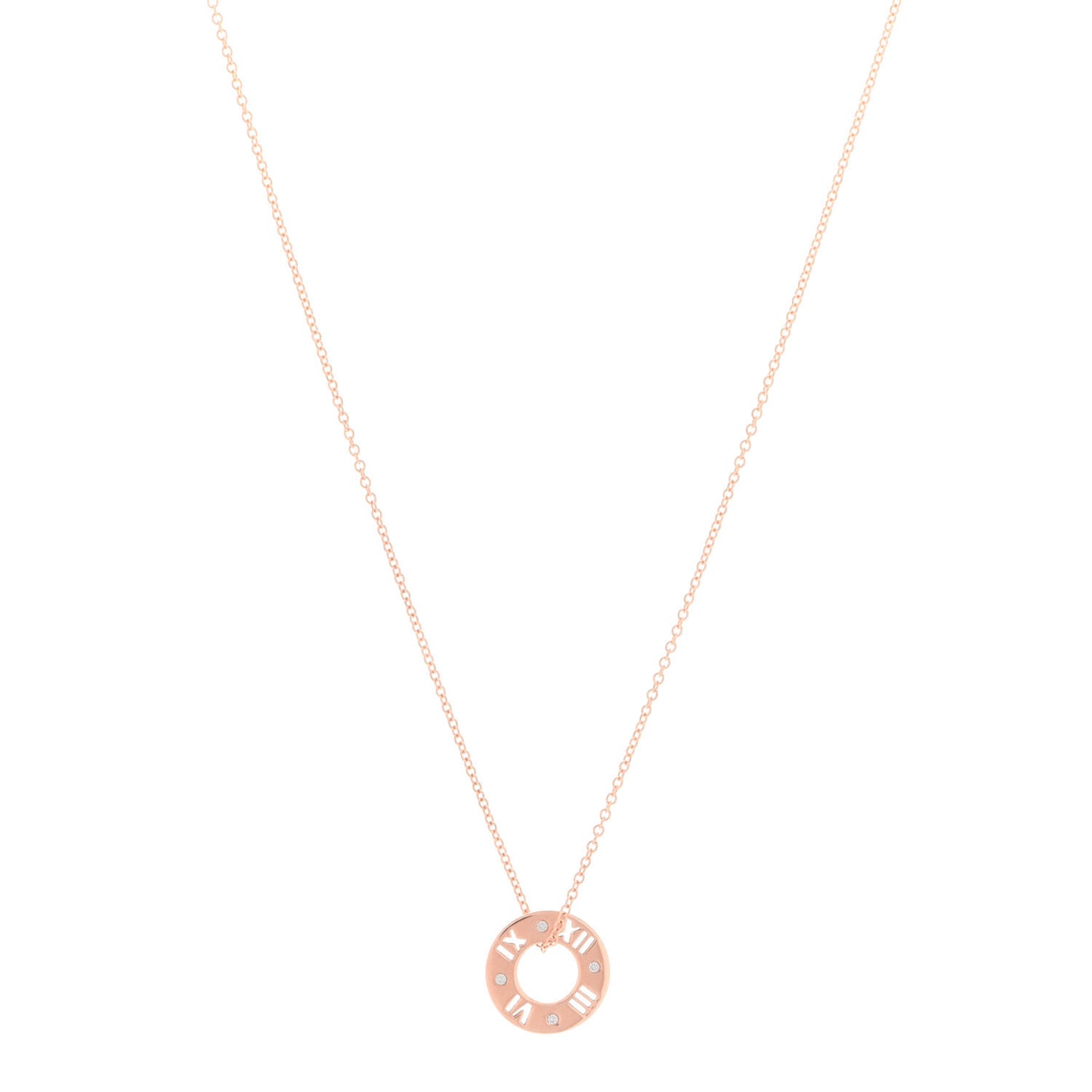 18K Rose Gold Diamond Atlas Pierced Pendant Necklace