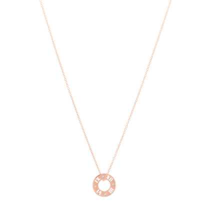 Tiffany 18K Rose Gold Diamond Atlas Pierced Pendant Necklace 1 of 7