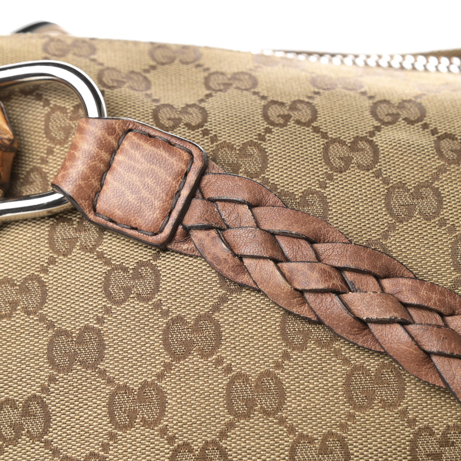 Gucci Monogram Large Bamboo Bar Tassel Shoulder Bag Brown 13 of 13