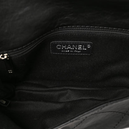 Chanel Washed Calfskin Diamond Stitch Hamptons Clutch With Chain Black 5 of 9
