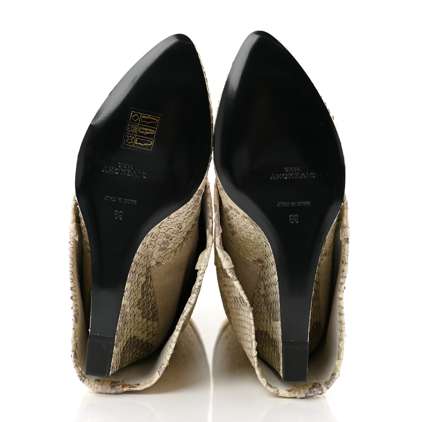 Snakeskin Shark Lock Pant Boots 39 Natural Biege