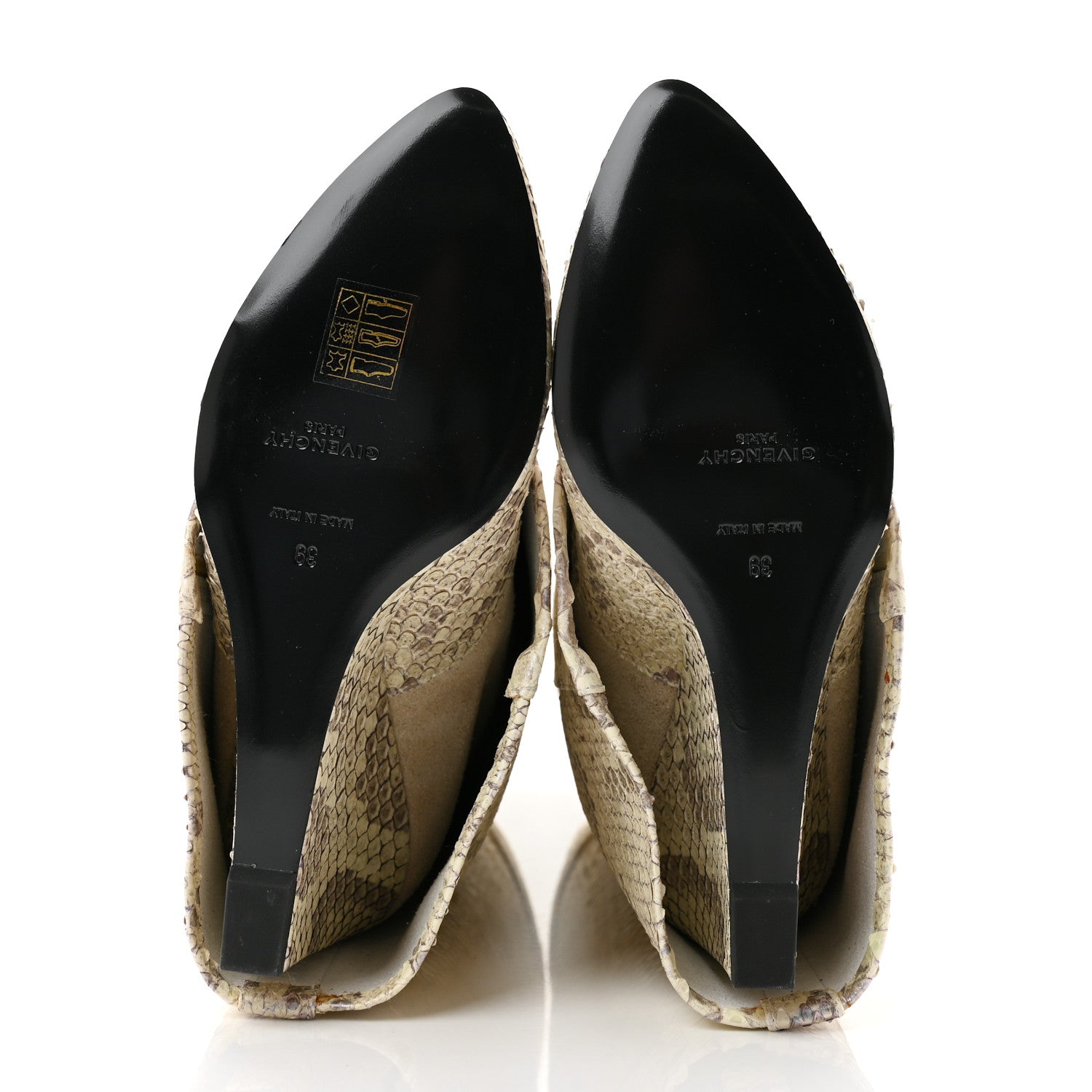 Givenchy Snakeskin Shark Lock Pant Boots 39 Natural Biege 6 of 9