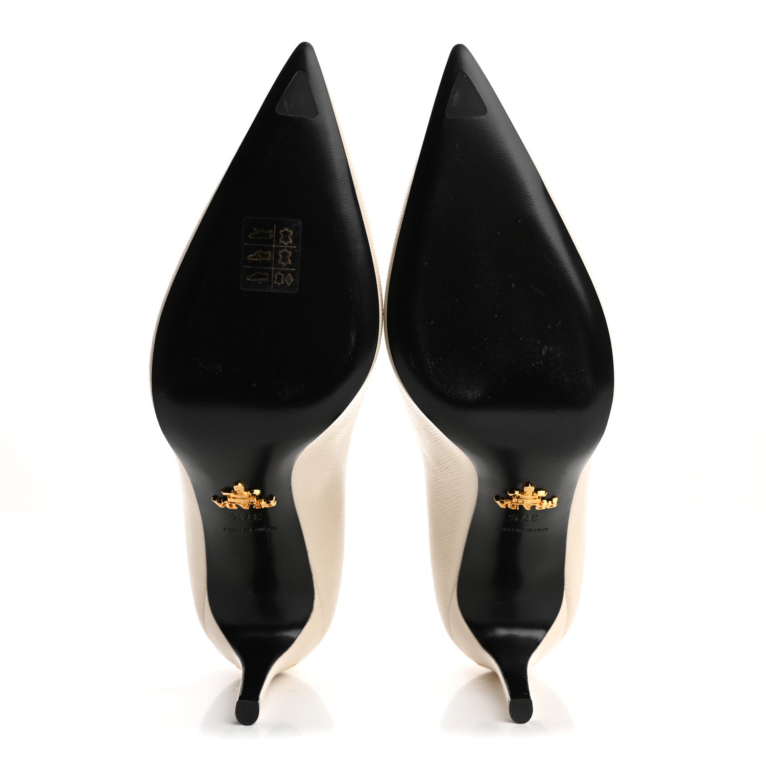 Prada Saffiano Vernice Pumps 37.5 White 6 of 8