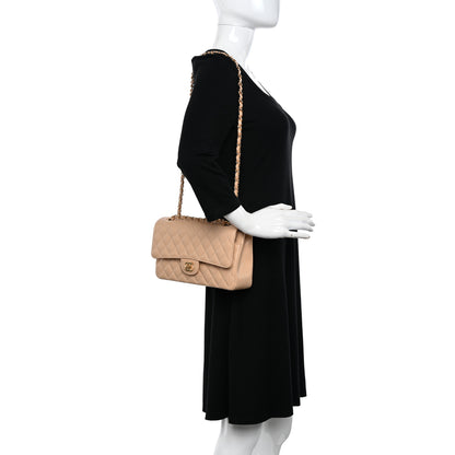 Chanel Caviar Quilted Medium Double Flap Beige 2 of 10