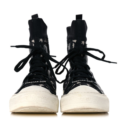 Christian Dior Technical Knit Calfskin Oblique Womens Walk'n Dior High Top Sneakers 38.5 Deep Blue 2 of 24
