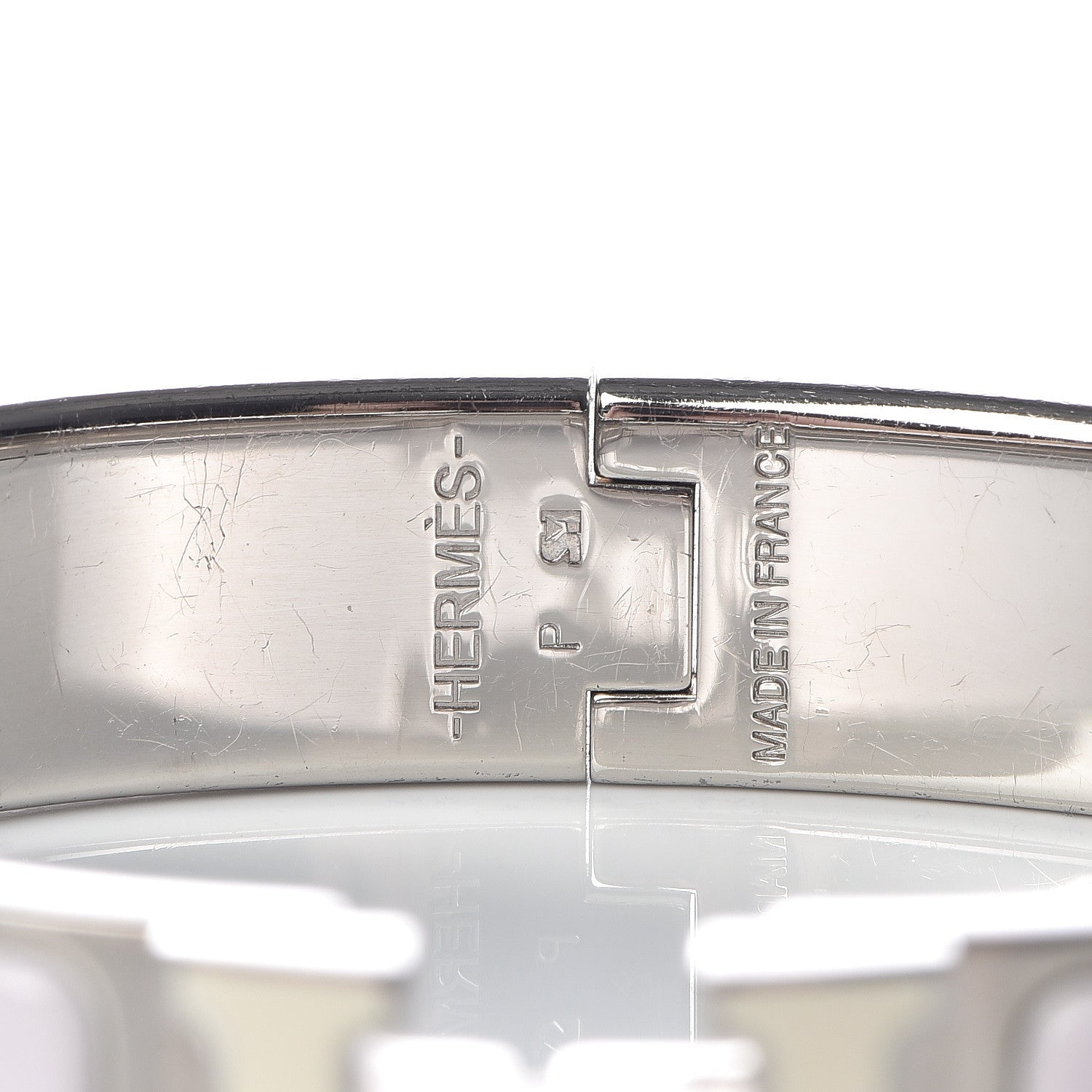 Hermes Enamel Narrow Clic Clac H Bracelet PM Rose Nymph White 4 of 7