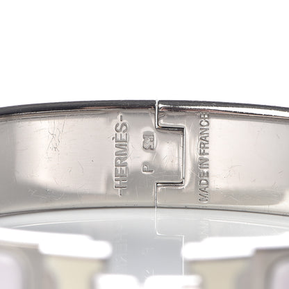 Hermes Enamel Narrow Clic Clac H Bracelet PM Rose Nymph White 4 of 7
