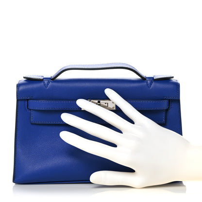 Hermes Swift Kelly Pochette Clutch Bleu Electrique 2 of 28