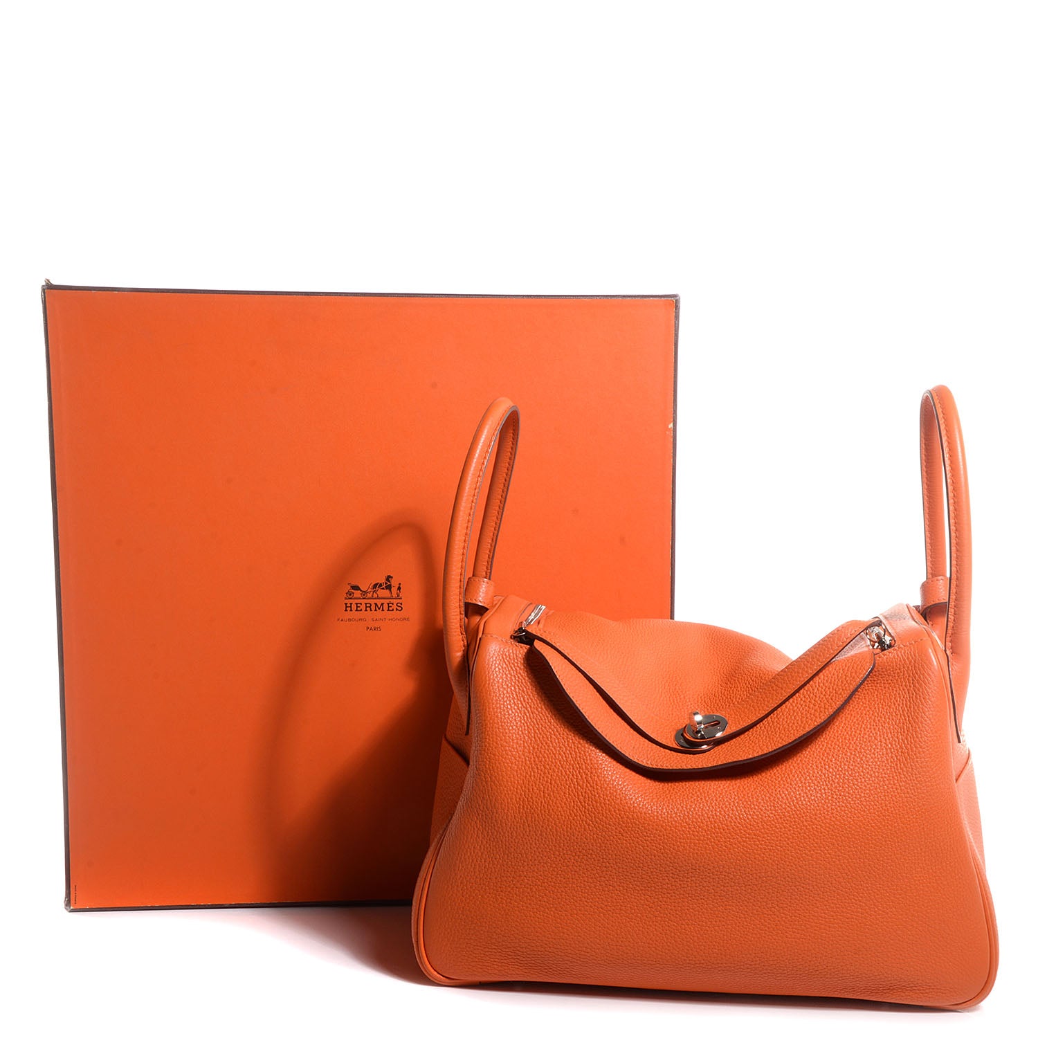Hermes Taurillon Clemence Lindy 34 Orange 17 of 17
