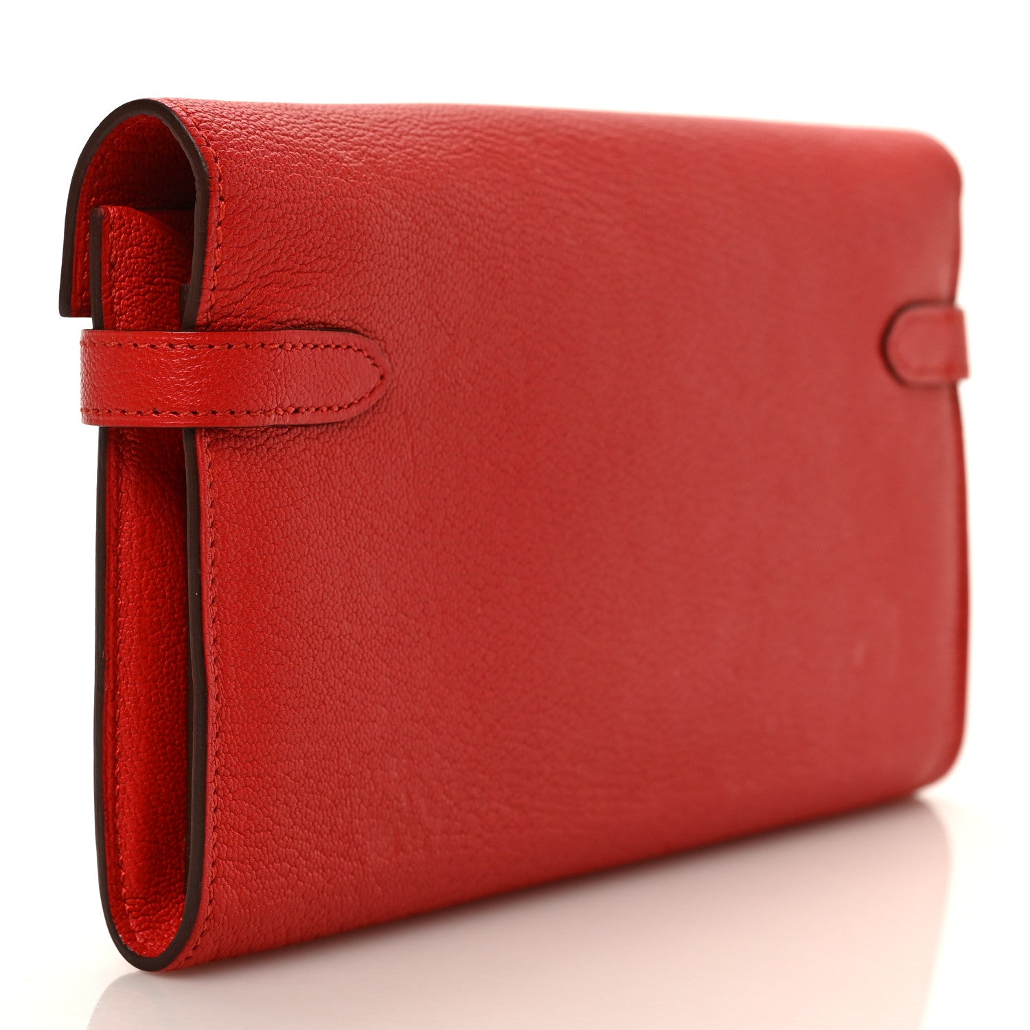 Hermes Chevre Mysore Kelly Longue Wallet Rouge Tomate 3 of 7