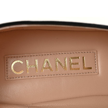 Chanel Lambskin Bow Mary Jane Flats 40 Beige Black 8 of 10