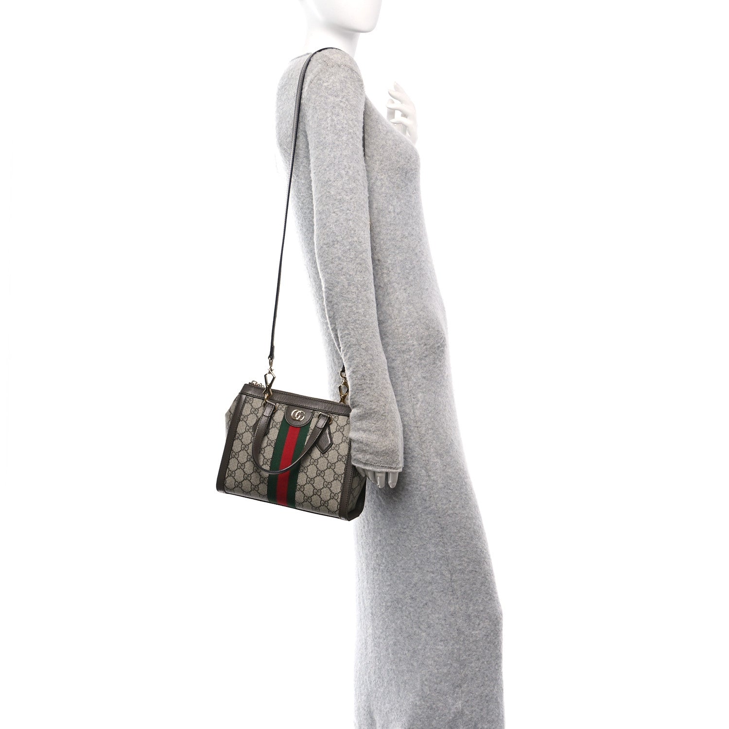 Gucci GG Supreme Monogram Small Ophidia Tote Bag Brown 2 of 10