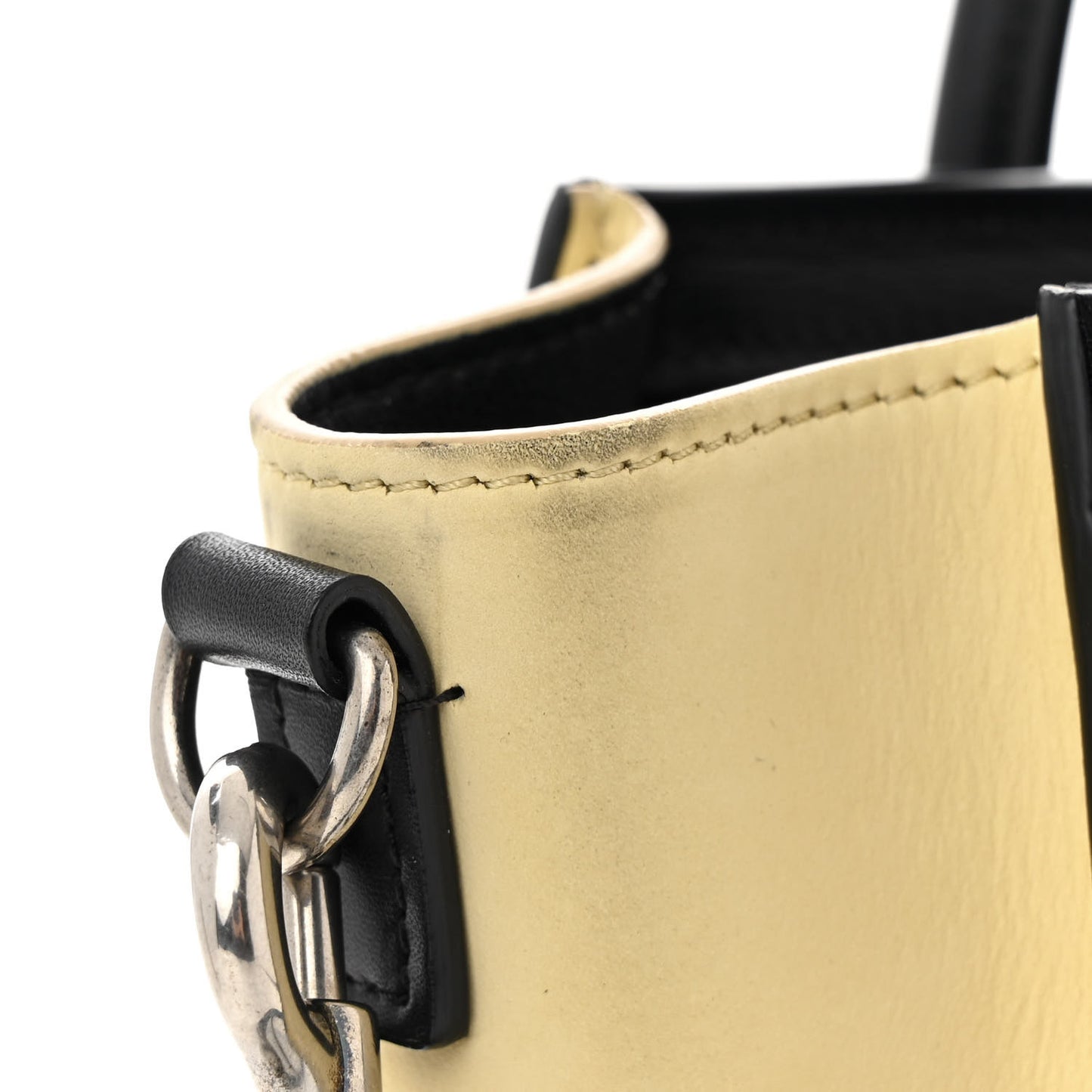 Grained Baby Calfskin Nubuck Nano Tri-Color Luggage White